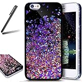 iPhone 5 ケース,iPhone SE 流れる 液体 ケース,iPhone 5S カバー,SKYMARS TPU素材 流れる フローティング ラグジュアリー グリッター ス バンパー ケース i