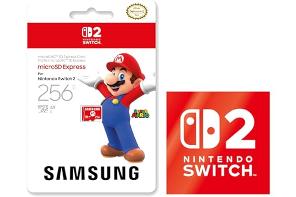 【任天堂ライセンス商品】Samsung microSD Express Card 256GB for Nintendo Switch 2(サムスン マイクロSDエクスプレスカード 256GB) 【Amazon.co.jp限定特典】Nintendo Switch 2 ロゴデザインステッカー 同梱