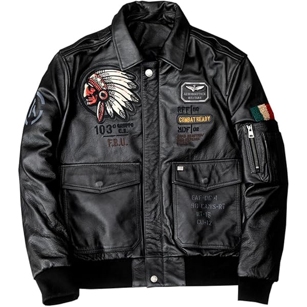 Amazon | [VIIBOY] 本革ジャケット G-1フライトジャケット ワッペン