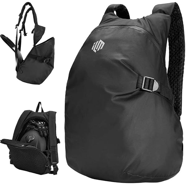 KEMIMOTO Motorcycle Helmet Backpack, 20L Bag With Hidden Net, Large Capacity Holder Automotive