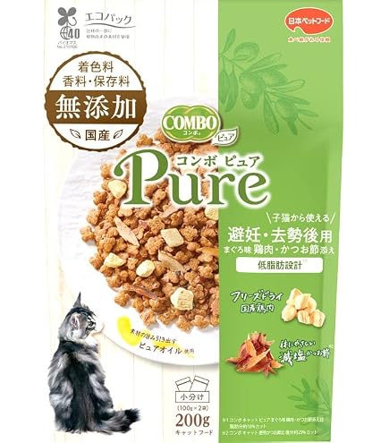 Amazon | コンボ キャットフード ピュア キャット 15歳以上用 【無添加
