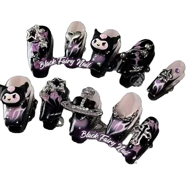 Kurumiページ ネイルチップ Amazon | Voocye ネイルチップ kuromi 付け爪 花嫁ネイル 光沢