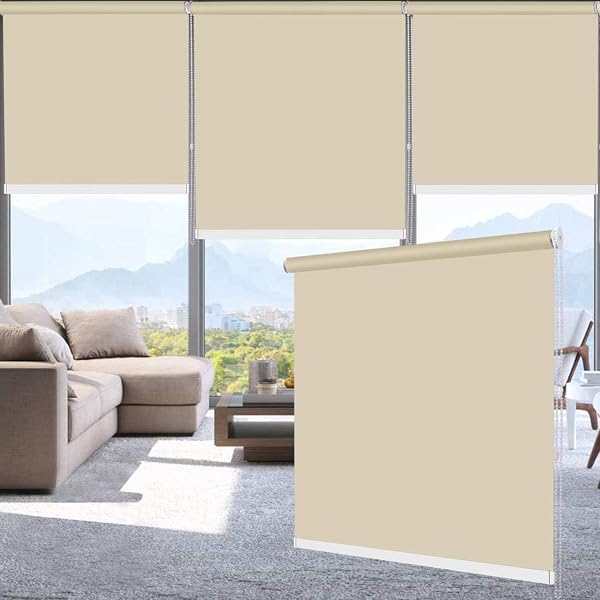 Roll Screen Roll Curtain ANONOUS Width 165cm Length 90cm First Grade Light Shielding Thermal Insulated Waterproof UV Protection Blind Chain Type Blind 11 Colors Custom Made Width 60~180cm/Length - 1