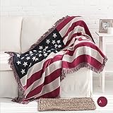 (The Old Glory) - Lemonda Large Soft Multifunctional Double-side Warm Tassels Throw Blanket Carpet ,
