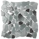 新しい。 2017クラシックグレーFree形状ガラスタイルキッチンBacksplash Ideaバスシャワーホーム壁DIYアートデザイン素材、lswz03 (パックof 10.76sq. Ft )