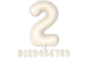 40インチ クリーム白色 数字バルーン 大きい 約90cm 誕生日 飾り付け 風船【数字2】バースデーバルーン バースデー パーティー お祝い Ptyceler