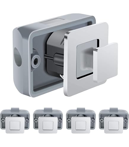 2-Pack Nylon Base For Half Moon Push Lock Handles - Grey, For Cabinet & Drawer Latches In RV, Boat, Car