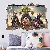 子供の部屋のための漫画のAvengersの壁のステッカー寝室の壁のステッカー3Dの居間の装飾壁画の贈り物