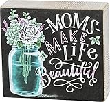 プリミティブby Kathyボックスサイン – Moms Make Life Beautiful – 5.5 " X 5 "