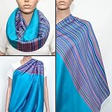 Turquoise Nursing Cover with Colorful Striped Pattern, Nursing Cover Scarf, Breastfeeding Cover, Nur