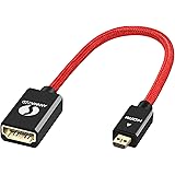 ANNNWZZD Micro HDMI to HDMI 4K UHD HDMIマイクロHDMI 変換 テレビ PC タブレット プロジェクタ用 15CM