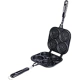 【4つ穴】目玉焼き フライパン 大判焼き器 仕切り付き 卵焼き器 ふた付き グリルパン パンケーキプレート ふっ素加工 焦げ付き防止 円形 玉子焼き器 お菓子づくり 朝食フライパン アルミ合金製 家庭用 業務用 ガス火専用