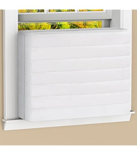 Aazon.co: Silver Thickened Window Air Conditioner Cover Inside - View #10