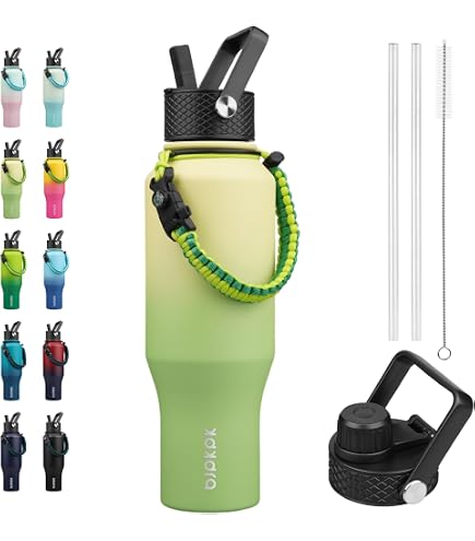 IRON °FLASK Sports Water Bottle - 32 Oz, Triple Lid Set, Stainless Steel Insulated