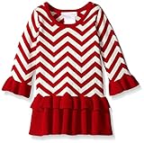 ボニーベビーベビー女の子Chevron Intarsiaセータードレス カラー: レッド