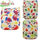 Ohbabyka3点セット おむつカバー サイズ調整可 ベビー 赤ちゃん キッズ 布おむつカバー 布オムツカバー 男の子 女の子 かわいい 保育園 入園準備 入園グッズ 入園 準備 布おむつ フリーサ