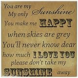 PSヴィンテージ – You Are My Sunshine brown- WordでウィンドーウォールアートヴィンテージSong – タイル 8-Inch-Ceramic ct_79152_3