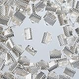 ファイニエ ワニグチ 金具 シルバー 8mm 100個 白銀 リボン留め ワニ口 ワニカン 紐止め アクセサリー パーツ ハンドメイド 手芸 AP2535
