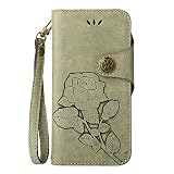 Sony Xperia XZ1 ケース,COOSTOREJPレトロエンボス加工ローズFlorals PUレザーケース磁気カードウォレット+取り外し可能な手首ストラップのデザインは、に適用するSony 