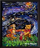 uhomate Winnie the Pooh Winnie Pooh Inspired Vincent van Gogh starry nightポスターホームキャンバス壁アート記念ギフトベビーギフ