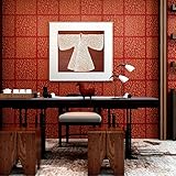 (ハンメロ)HANMERO壁紙 ハンカチーフ織物調 はがせる 不織紙 のりなし リビング部屋diyリフォーム用 53cm×10m レッド QZ0565