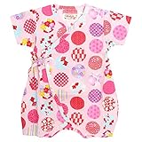 甚平 ロンパース ベビー 新生児 女の子 綿100% 日本製生地 グレコ 水玉/ピンク-9911 50-60cm