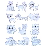 ヤマト グラスデコ プレート 犬・猫 12個セット ガラス絵の具用 オーナメント