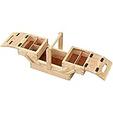 [山善] 裁縫箱 【完成品】 仕切り付き(取り外し可能) ソーイングボックス 木製 幅30×奥行20×高さ24cm 救急箱 メイクボックス ナチュラル SMB-3024(NA)
