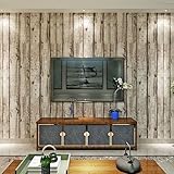 ビンテージ木材パターンのビニール製の 3 D 壁紙ロールストライプベッドルームのテレビの背景の装飾が施され