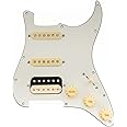 Musiclily Pro SE ST-HSS-60SE Pre-wired Pickguard Alnico 5 Pickup and 5-Way Super Switch Set for ST Stratoelectric Guitar, 3 Ply, Aged White