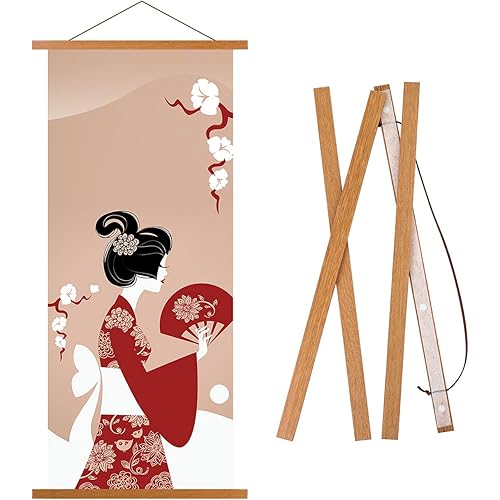 Benjia タペストリー棒 マグネット 天然木 B3 ポスターフレーム 幅40cm ポスターハンガー 風呂敷 のれん棒 安室奈美恵 壁掛け インテリア ディスプレイ オフィス・家の飾り 和風 手ぬぐい 額縁 (40cm, チーク)
