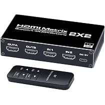 Amazon | ELEVIEW HDMI 切替器 HDMI 分配器 2入力2出力 マトリックス