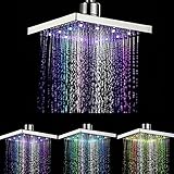 シャワーヘッド固定 虹色 温度によって色が変わる 12個LED内臓＜水圧を利用して発電する＞ ABS耐久素材