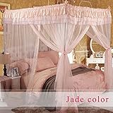 royal-ヨーロピアンスタイルスクエアトップMosquito Net three-door暗号化Thickeningシングルダブルベッドアルミニウム合金ブラケット翡翠色 1.2m (4 feet) 