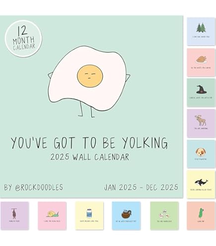 2025 Punny Wall Calendar Monthly 12x12" Motvatonal Calendar Wth 365