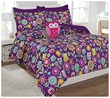 Fancy Collection 6pc Kids/teens Owl Flowers Design Luxury Bed-in-a-bag Comforter Set- Furry Buddy In