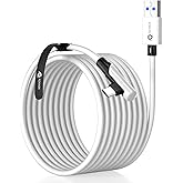 XZXWZX Link Cable 16 FT/5M Compatible with Oculus/Meta Quest 3,Quest 2/1/PICO 4 Accessories and PC/Steam VR, Charging Cord US