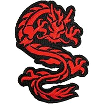 Amazon.co.jp: 大きな刺繍 アイロンワッペン【昇り竜】龍