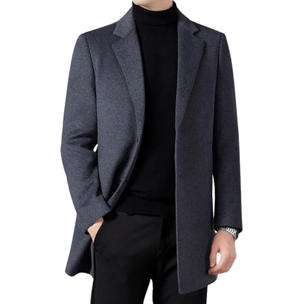 Amazon | [JausQarq] メンズ チェスターコート ウールコート メルトン