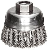 Weiler 804-13286P Single Row Heavy-Duty Standard Twist Knot Wire Cup Brush, 5/8-11 UNC, 0.02 Steel, 