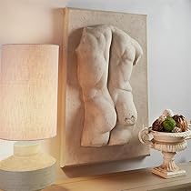 Amazon.co.jp: 男性の裸像後ろ姿トルソー 壁掛け彫刻 インテリア