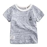 【SEBLES】ベビー 赤ちゃん 男の子 女の子 ユニセックス 半袖 Tシャツ ホワイト ネイビー グレー シンプル お洒落 春 夏 ラウンドネック コットン 綿 ナチュラル キッズ(タイプB,95c