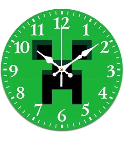 Amazon.co.jp: GRANUP マインクラフト ウォールクロック クリーパー
