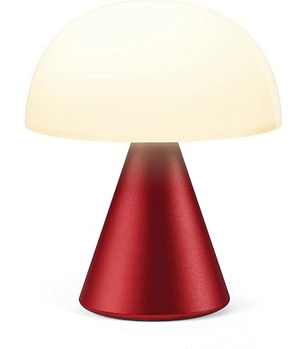 Lexon Mina Small Mushroom Lamp - LED Portable Bedside Light for