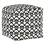 Safavieh Venetianブラック/ホワイトダイヤモンドリンクPouf