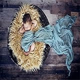 Prettyia ベビー　ファブリック　ブランケット　おくるみ　タオル　寝相アート　洗礼　出産祝い　写真用毛布　ソフト　10色選べ - レイクグリーン