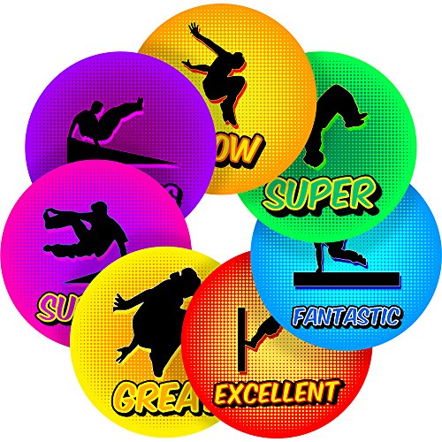 (6 x 9.5cm Glossy Paper (Photo Quality)) - Comic Parkour Gift Tag or Reward Sticker Labels, 6 x 9.5cm, Glossy Photo Quality, Ideal for Gifts Presents Children Parents Teachers Schools Doctors Nurses Optians Pupils Classrooms Merit Motivation Praiseの表紙