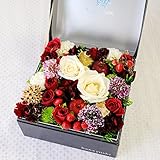 花由 ボックスフラワー hana cube◆グランデ（大）◆黒箱 ノエル （フラワーギフト クリスマスプレゼント 誕生日プレゼント 女性 結婚祝い お祝い 生花）