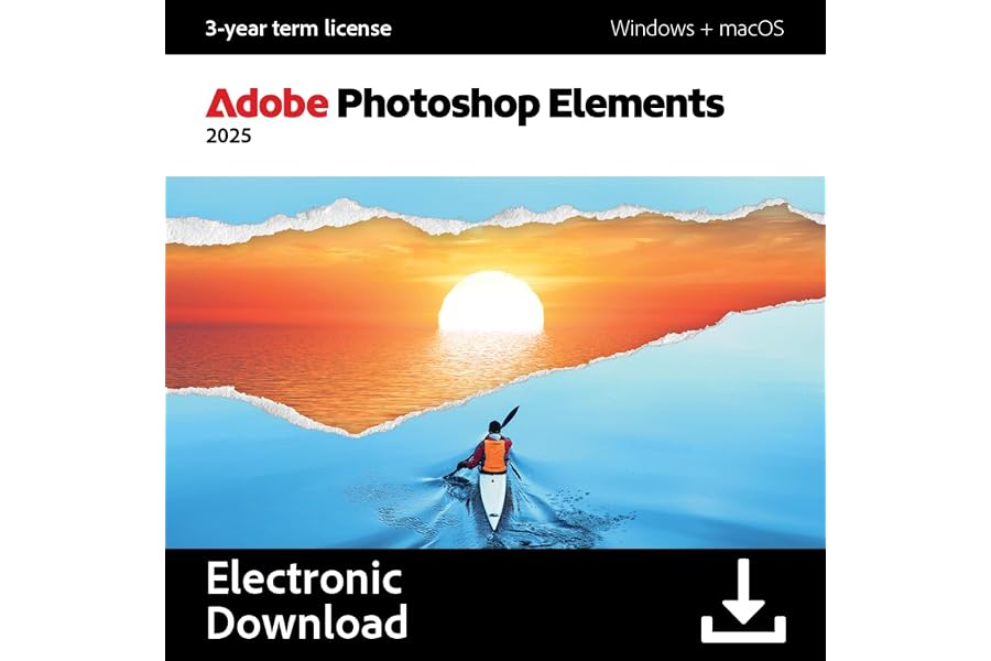 Adobe Photoshop Elements 2025 | 1 Device | 1 User - 3-Year Term Licence [Digital Download]
