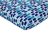 Happy Chic Baby Jonathan Adler Party Whale Crib Sheet, Blue/White [並行輸入品]